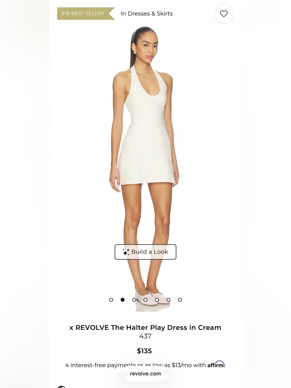 437 The Halter Play Mini Dress in Cream S